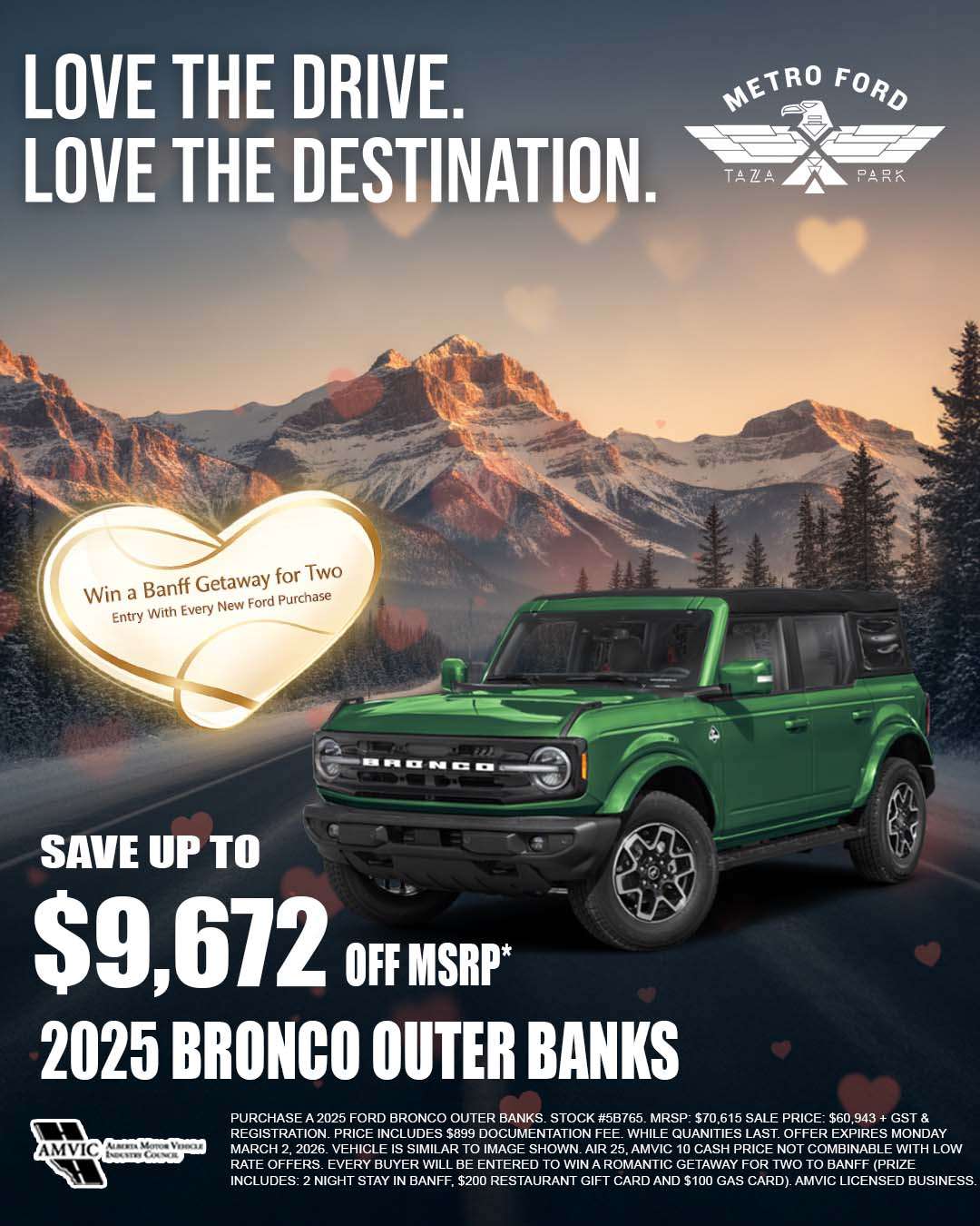 2025 Ford Bronco Outer Banks Calgary special with up to $9,672 off MSRP