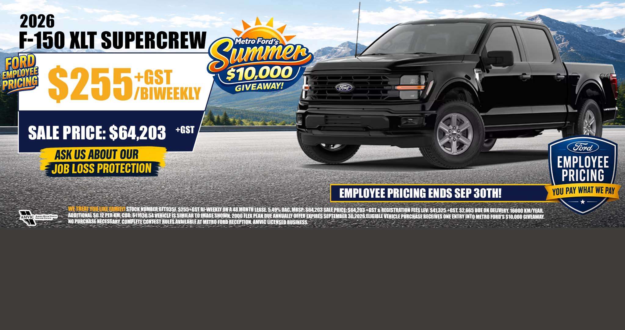 2026 Ford F-150 XLT SuperCrew with Ford Employee Pricing at Metro Ford Calgary