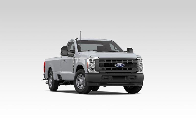 Silver Ford F-350 Super Duty pickup truck for commercial and fleet customers at Metro Ford Calgary.