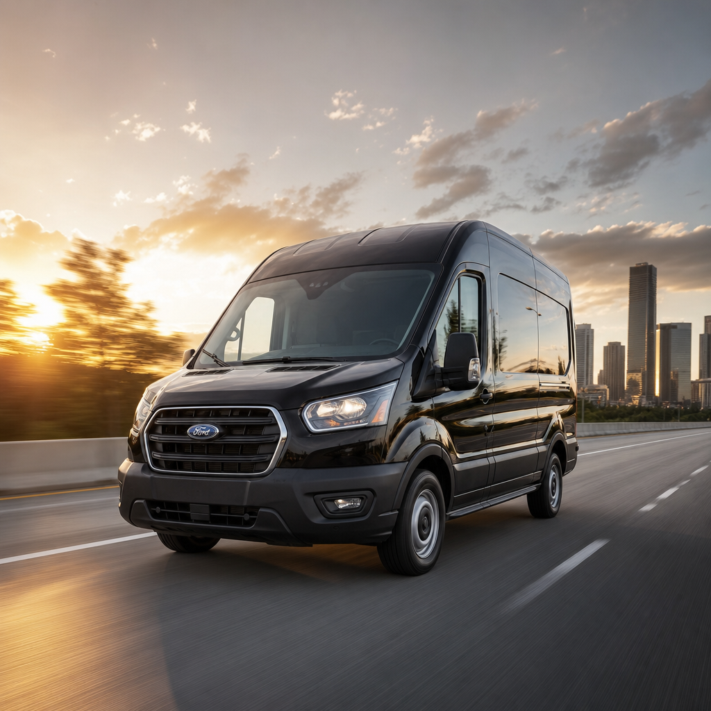 Ford transit on the road
