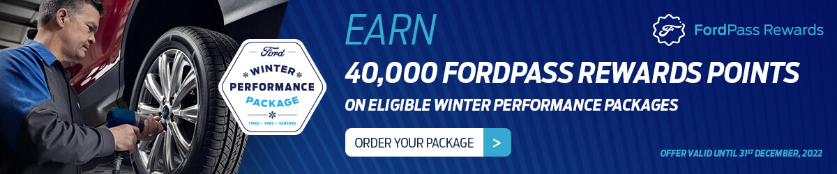 Récompenses FordPass : Obtenez 40 000 points de récompenses fordpass, du 1er octobre au 31 décembre 2022.