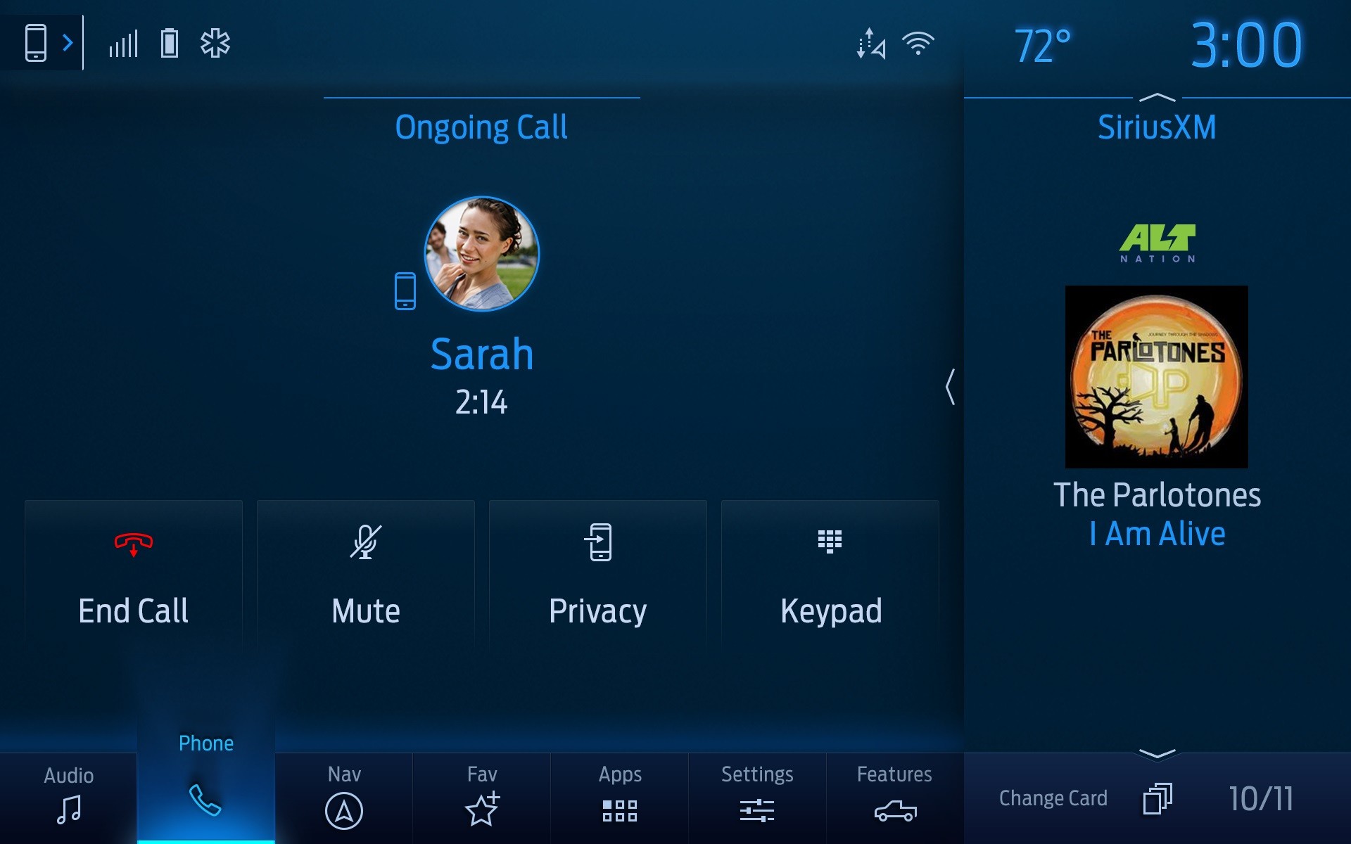 SYNC 4 en réception d'appel et prêt pour la radio