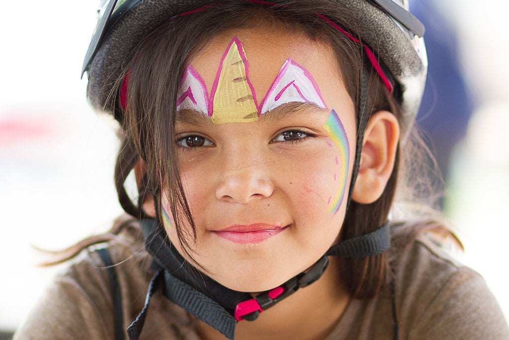 child with face paint